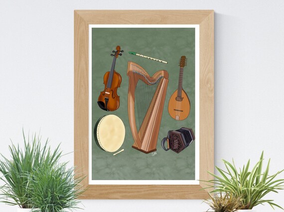 Irish Traditional Music Art Print | Irish Trad Music Print | Irish Traditional Print | Irish Wall Art | Irish Print | Irish Gift