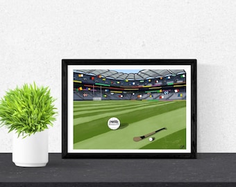 Impressão artística do Croke Park | Futebol gaélico, hurling, pôster do estádio de Dublin