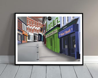 Waterloo Street Derry Art Print | Northern Ireland Cityscape (180gsm Matte Paper)