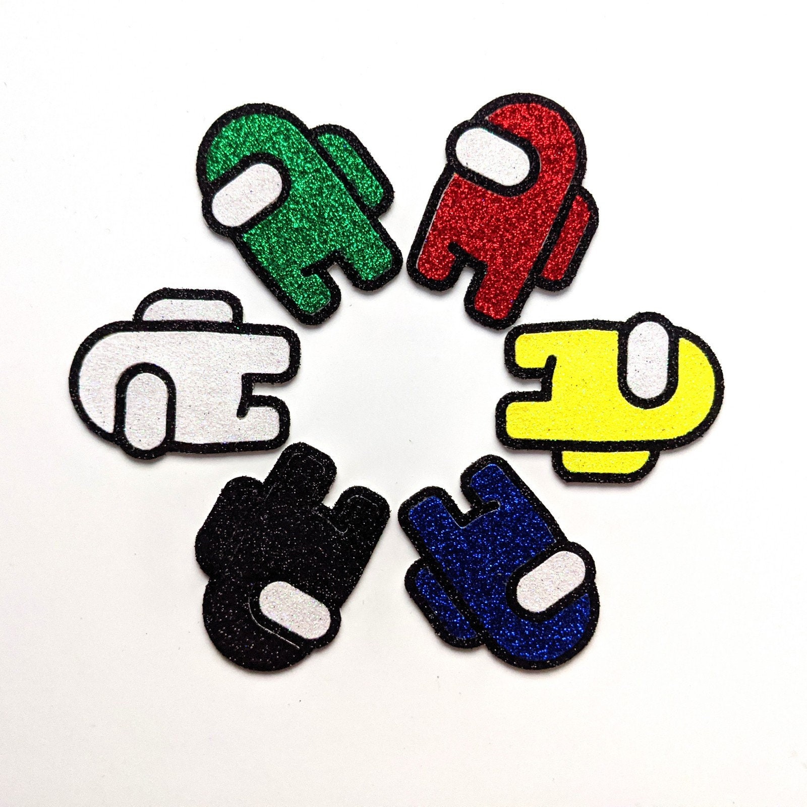 Among Us Cupcake Toppers Beautiful Glitter Non Edible Free Etsy UK