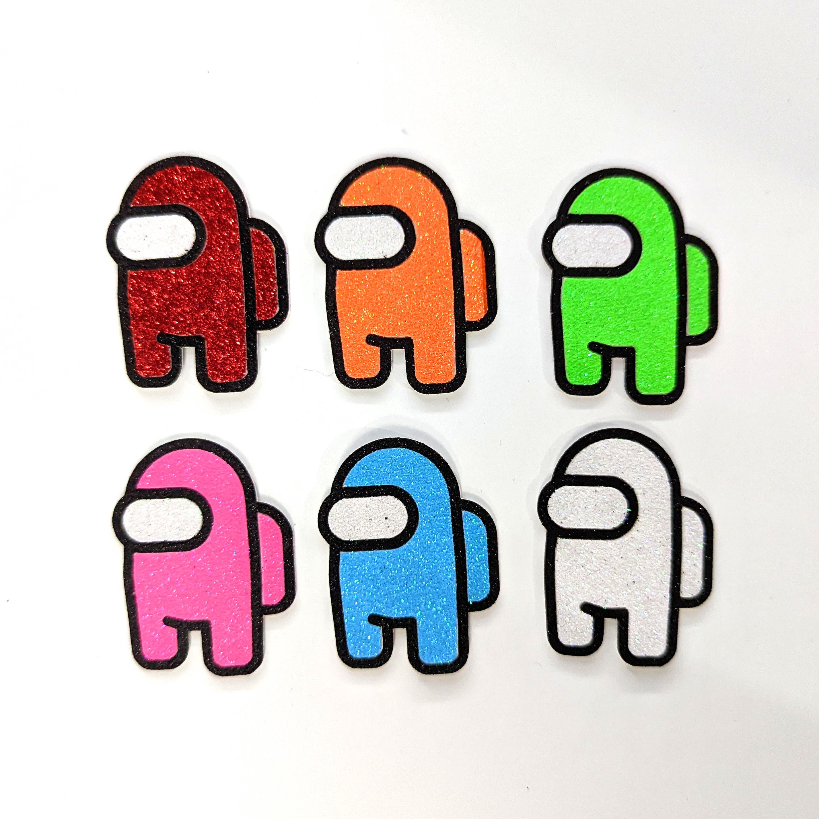 Among Us Cupcake Toppers Beautiful Glitter Non Edible Free Etsy UK