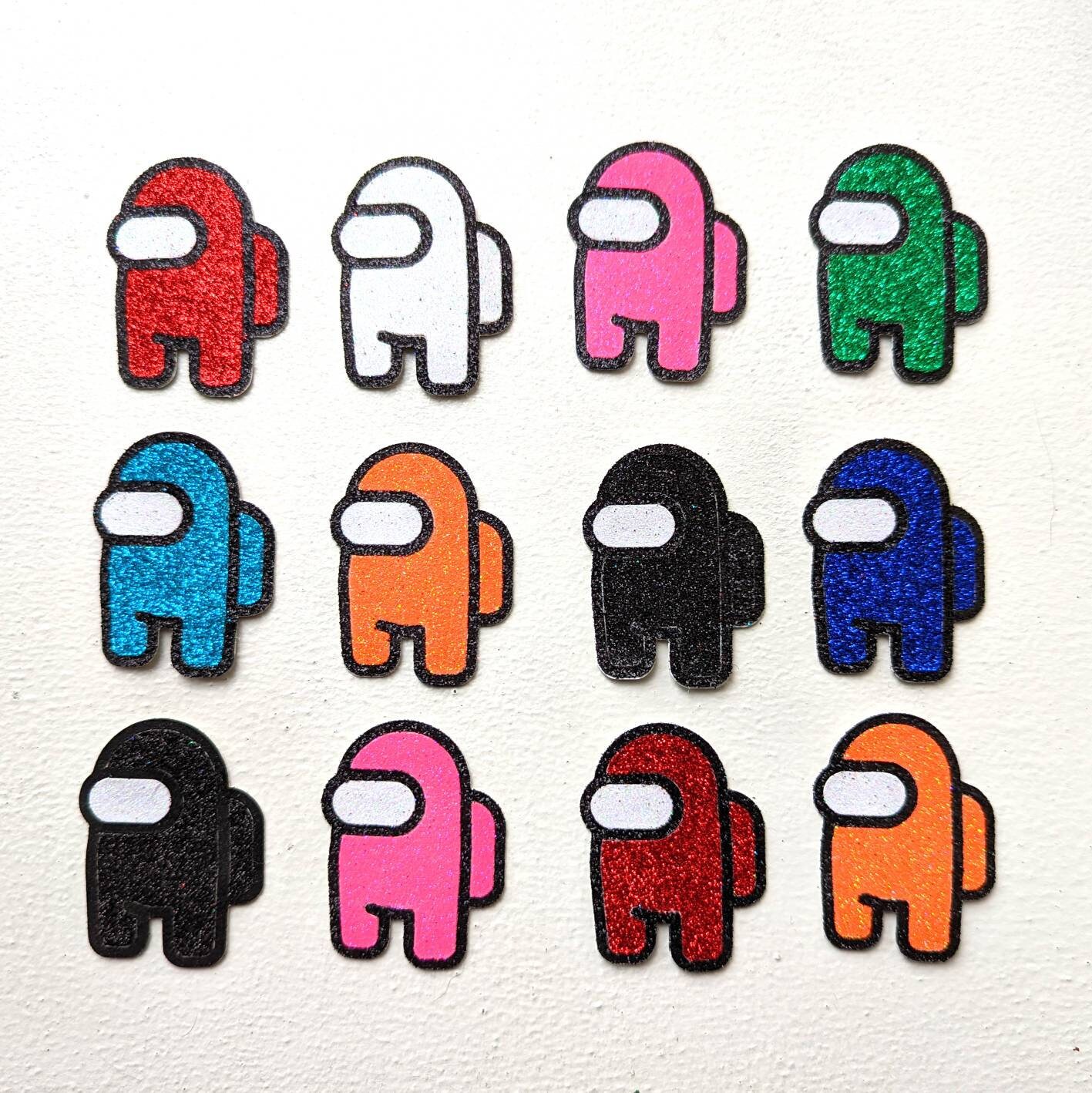 Among Us Cupcake Toppers Beautiful Glitter Non Edible Free Etsy UK