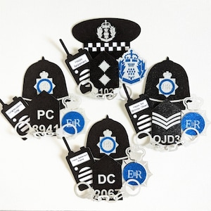 Police Cake Toppers Police Themed Badges, Cuffs, Hats, Ranks Free Delivery Non Edible
