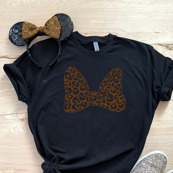 Minnie Leopard Bow Shirt, Disney Shirts, Disney Animal Kingdom Shirt, Disney Animal Print Shirt, Disney Family Shirts