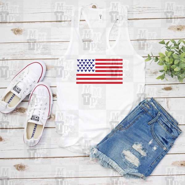 Mickey Flag Tank Top, Disney Tank, Disney Fourth of July Tank Top,  Patriotic Disney Tank, Disney Family Shirts