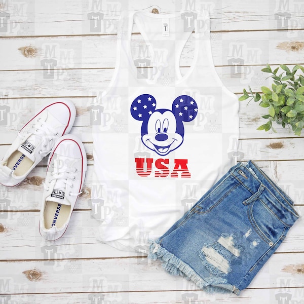 Mickey USA Tank Top, Disney Tank, Disney Fourth of July Tank Top,  Patriotic Disney Tank, Disney Family Shirts