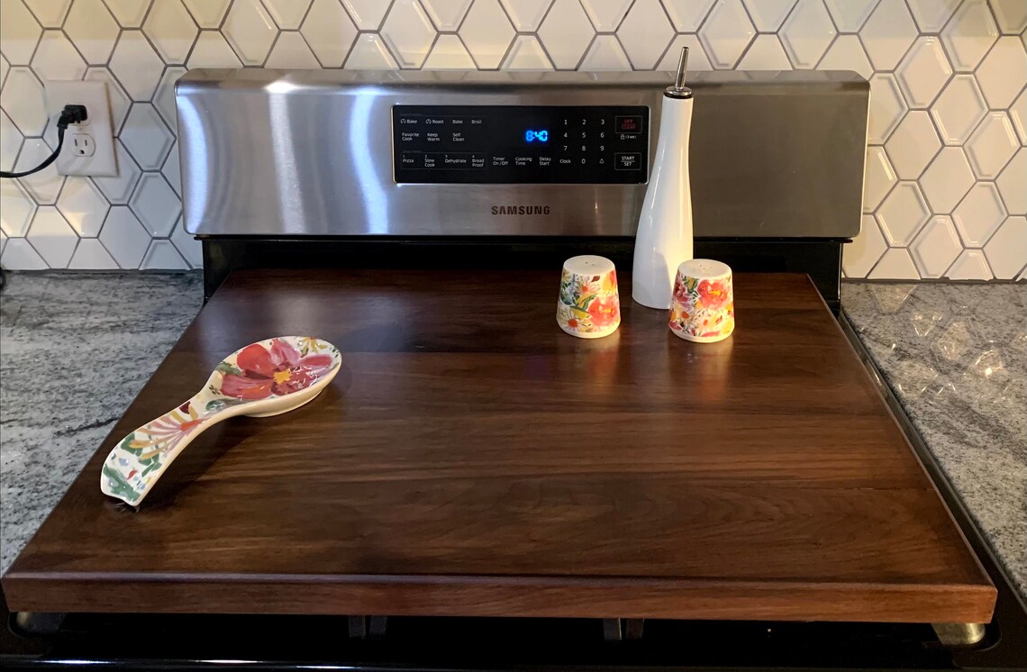 Butcher Block Stove Cover Cutting Board Etsy