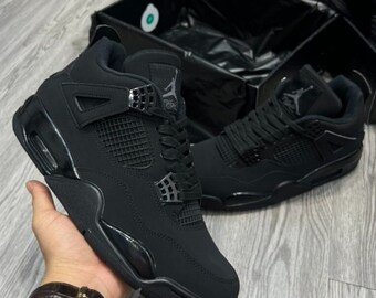 Air Jordan 4 “Black Cat” Black Light Graphite, scarpe da donna e da uomo, regali per sneaker, scarpe unisex