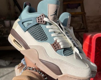 Andrew Chiou x Air Jordan 4 Snorlax Custom, chaussures homme et femme, cadeaux baskets et chaussures unisexe