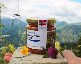 Norwegian mountain blossom honey 250, honey, raw, 100% natural