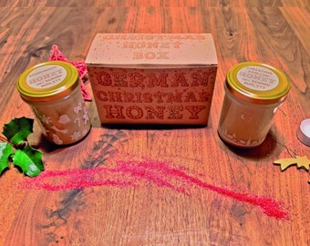 Juego de miel navideña alemana, regalo, miel de calidad, creación de miel, Hanse Honig