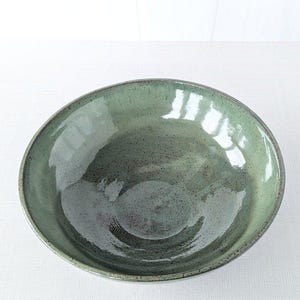 Green Serving Bowl: California Modern Style, Handcrafted