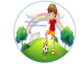 Decoración Tarta Oblea Futbolista / Papel Decorativo Sin Gluten Sin Lactosa Vegano Halal Certificado Kosher