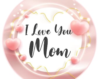 Decoración para tarta Día de la Madre, imagen de azúcar, aprox. 20 cm, papel oblea premium / papel decorativo Plus, sin gluten, sin lactosa, kosher