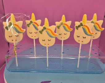 Piruleta de chocolate de unicornio, regalo especial para fiesta, decoración de tartas