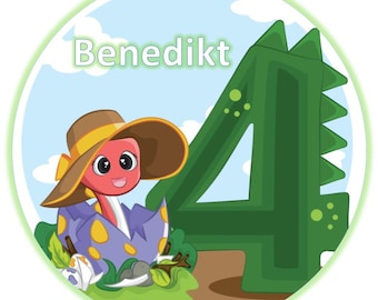 Cake Topper Dinosaurios con nombres de texto deseados Papel de oblea Premium / Papel decorativo Plus Kosher sin gluten sin lactosa