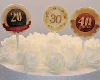 Piruleta de chocolate redonda de cumpleaños, regalo para invitados especiales, recuerdo de fiesta