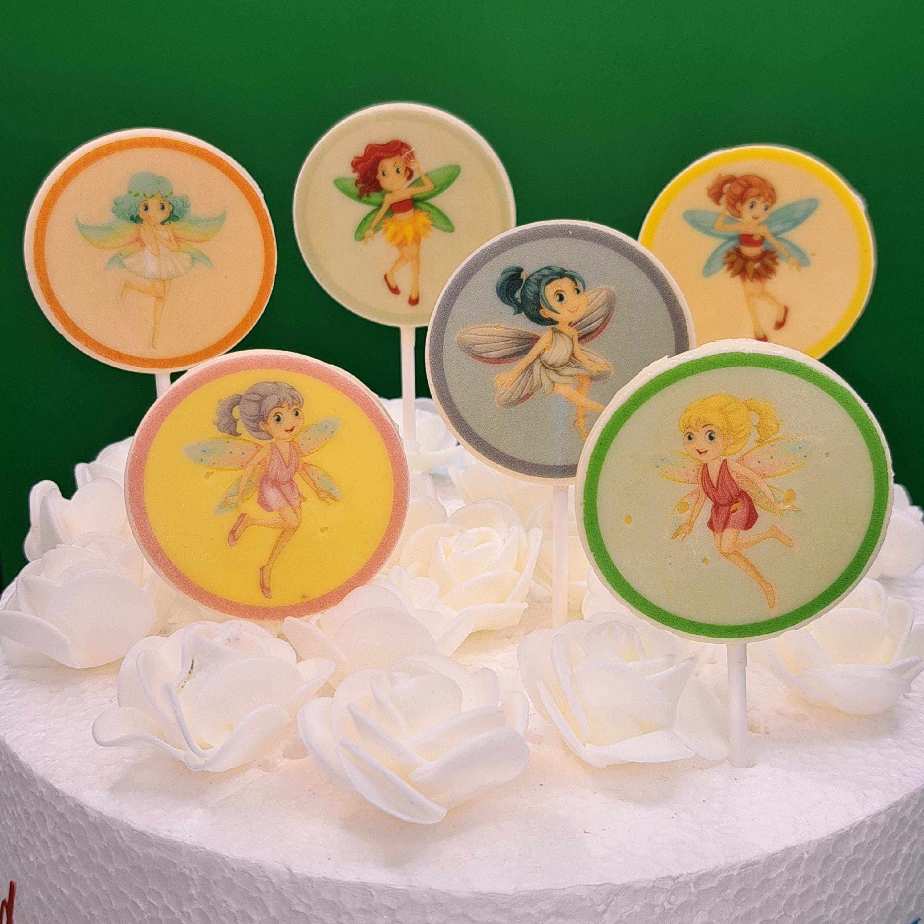 Magical fairy chocolate lollipops with sugar sprinkles, special guest gift, party favor