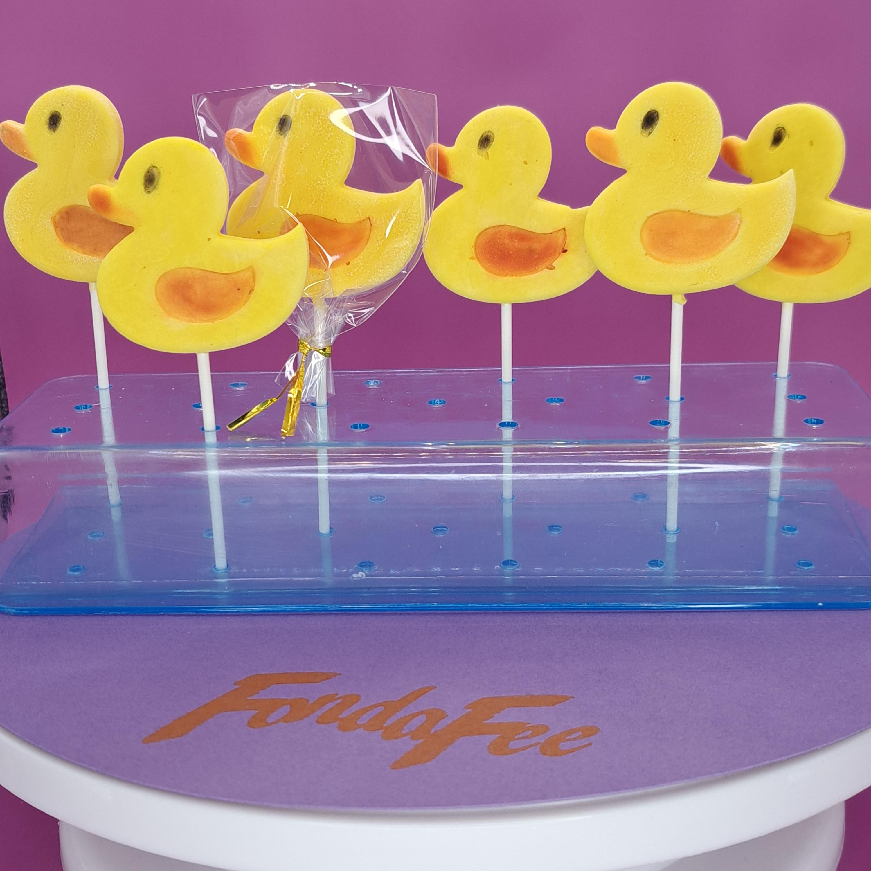 Chocolade lolly eendjes, speciaal gastcadeau, bedankje, taartdecoratie