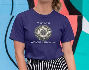 Perdido sem astrologia sol camiseta celestial luz do sol t astronomia amante presente astrologia camisa t camisa conforto cores verão camiseta