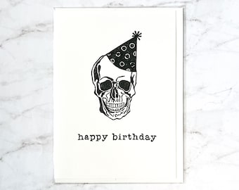 Birthday Card Skull - Etsy