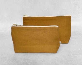 Linen Pouch Bag Spice Medium and Large