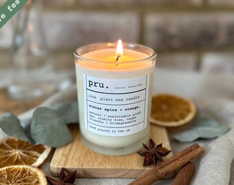 100% Plant Wax Candle - Winter Spice and Orange