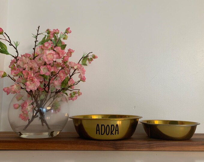 Personalized Gold Dog Bowl, Custom Dog Bowl, Dog Gift, Puppy Gift Etsy
