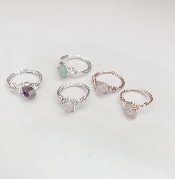 Dainty crystal shop rings
