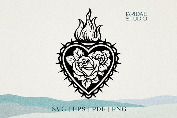 Free Sacred Heart Drawing - Download in PDF, Illustrator, EPS, SVG