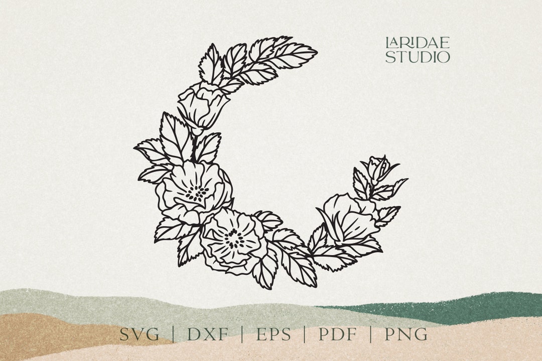 Floral Wreath SVG Rose Circle Frame Cut File Wedding - Etsy Australia