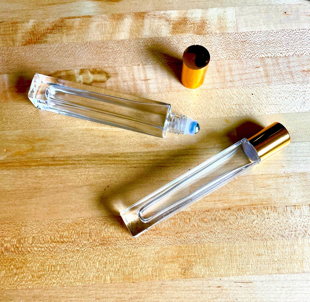 10ml Tall Square Roller Bottlesgold Cap, Stainless Steel Roller Ball
