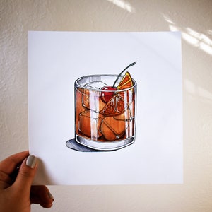 Old Fashioned Cocktail Art Print