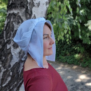 Medieval ladies coif, Medieval linen cap, 15th century coif, Renaissance cap, Historical linen hat, Reenactment coif, Medieval womens cap