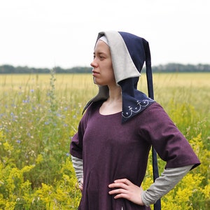 Medieval hood, Medieval ladies open hood, Middle age chaperone, Medieval gugel, Viking hood, Woolen historical hat, 13th - 15th century hood
