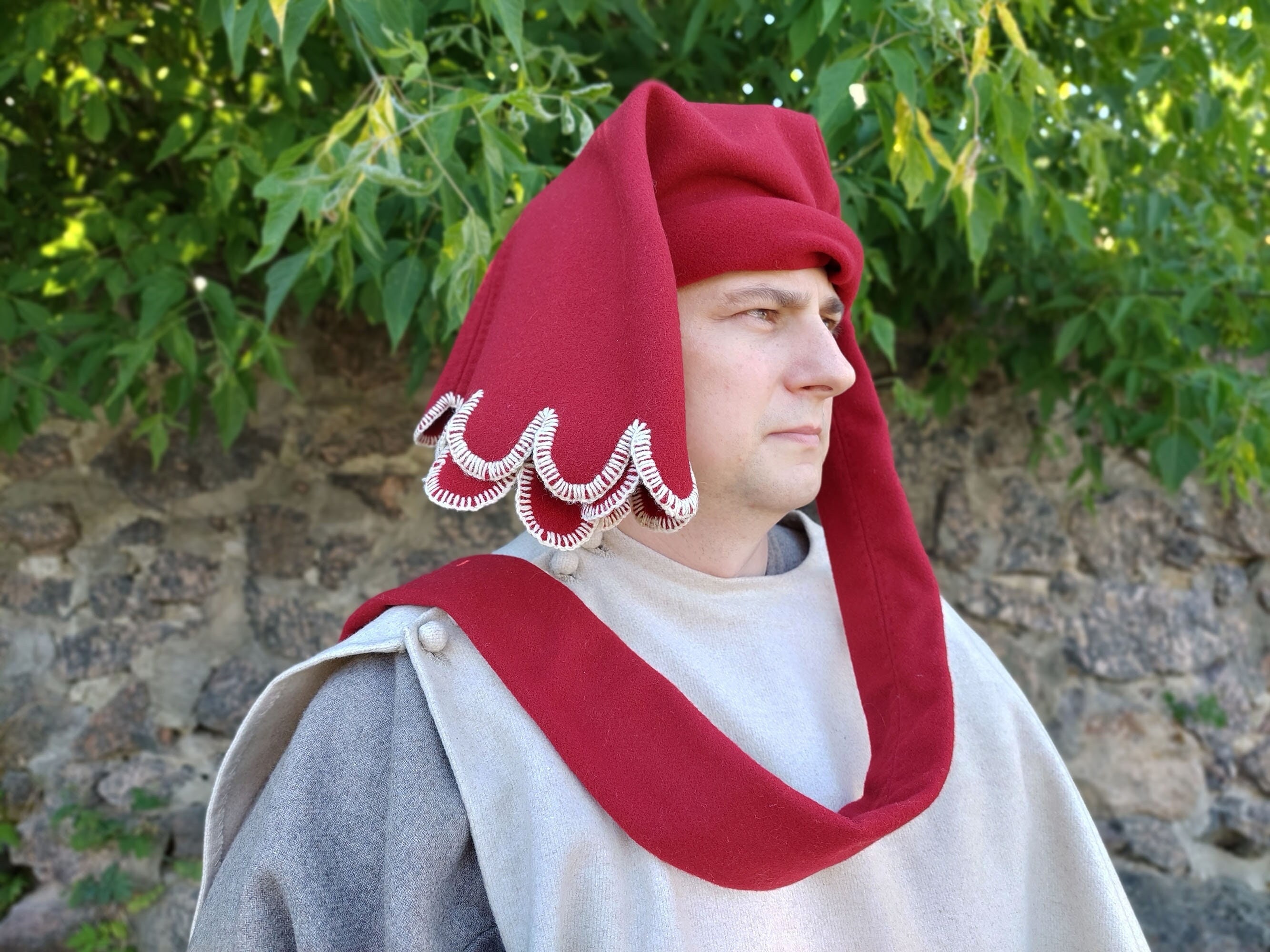 Medieval Chaperon Medieval Woolen Chaperone Medieval Hood -  Israel