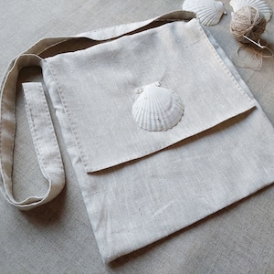 Medieval linen bag, Linen bag for reenactors, Historical shoulder bag, Viking bag, Medieval canvas bag, SCA LARP linen bag, Ren faire bag