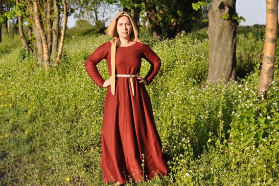 Kashmir embroidered night gown winter warm woollen red wool India chest 48  | eBay