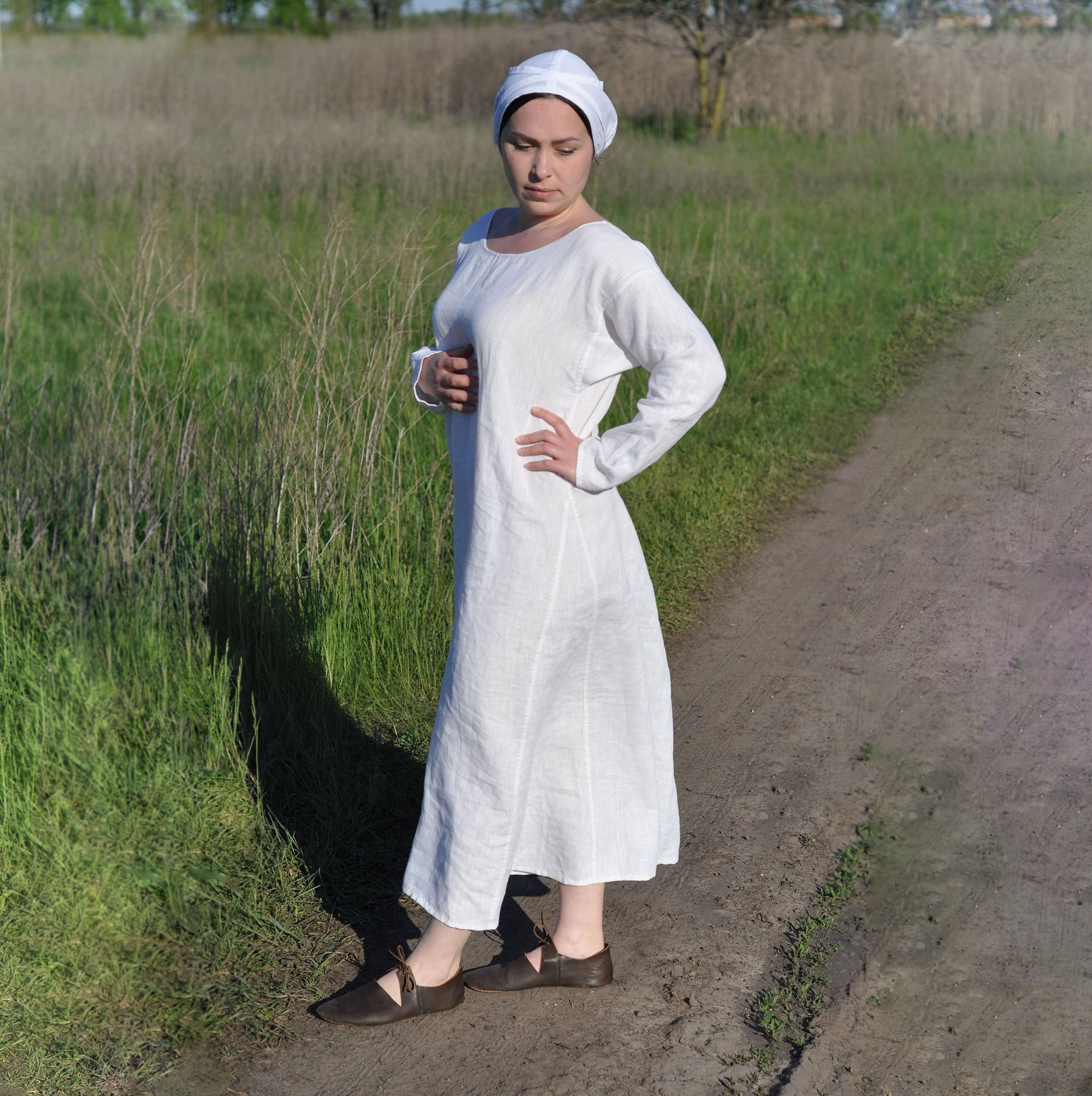 Women s Linen Shift or Chemise for 13th 15th Century Medieval Historical Reenactors Etsy