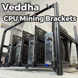 Veddha Motherboard Mounting Brackets For CPU Mining - Convert Open-Air GPU Mining Frame Into Multi-Motherboard CPU Mining Rig