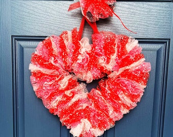Pink Ombre Mesh Valentine Heart
