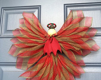 Red and Green Angel Tree Topper