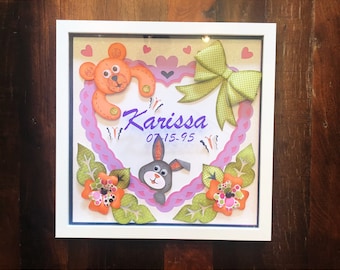 Personalized Baby Birth Shadow Box