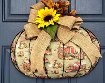 Fall Pumpkin Shape Wreath