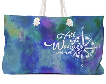 Christmas Gift Ideas Holiday Gift Ideas for Women Wife Mom - Beach Weekender Bag | Vacation Travel Bag | Adventure Tote | Watercolor Design