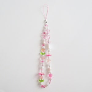 dreamboat pink beaded phone charm