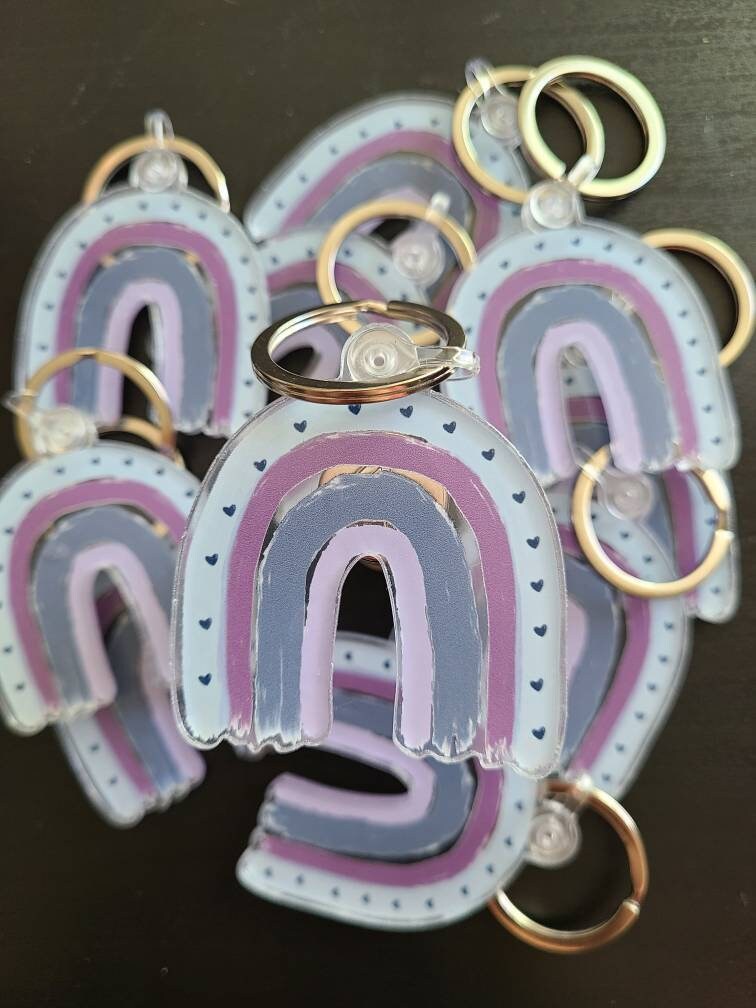 Rainbow Keychain Etsy