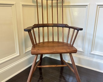 アンティークチェア　無垢　椅子　stick back chair-oak Six-stick Comb Back Stick Chair Walnut - Etsy