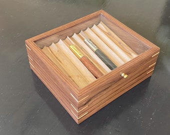 Walnut & Ambrosia Maple Pen Display Case (pens not included)