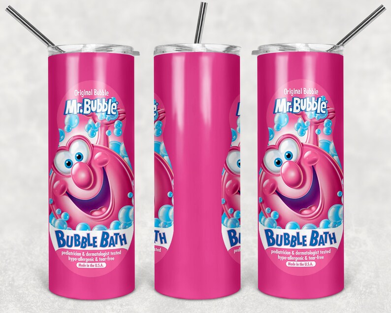 Mr Bubbles 20oz Skinny Straight Tumbler Custom Drinkware Etsy